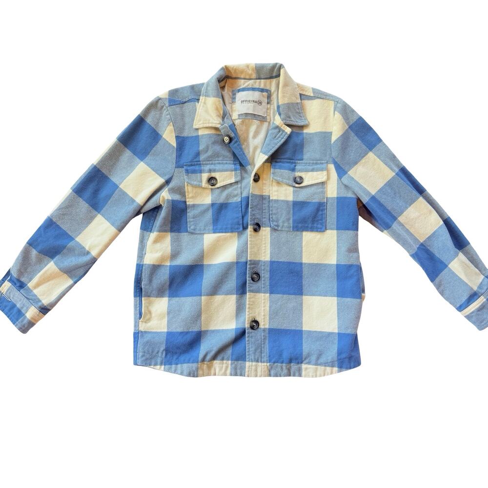 Officina 36 Men's Blue Flannel Shirt Size Medium